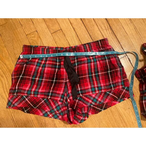 Victorias Secret Red Flannel Pajama Set Holiday Cozy Womens Size Large - Picture 6 of 9